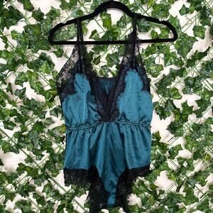 Bluish green lace bodysuit